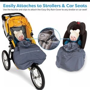 Black Jan and Jul waterproof fleece lined carrier and stroller cover.
